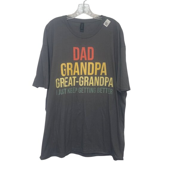Dad Grandpa Great-Grandpa Graphic Tshirt Mens 2XL Gray Gildan - Picture 1 of 9